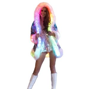 FURROCIOUS FURR Women's Festival Playa Coat in "Cotton Candy " for Burning Man